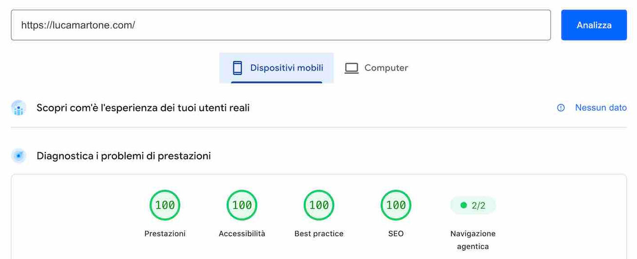 risultato page speed insight disposititvi mobili risultato page speed insight dispositivi mobili